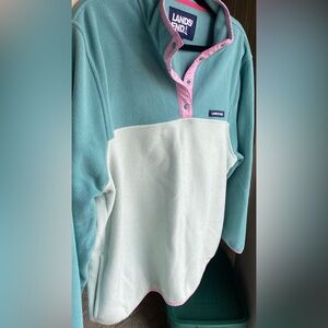Lands End Heritage Fleece snap neck pullover